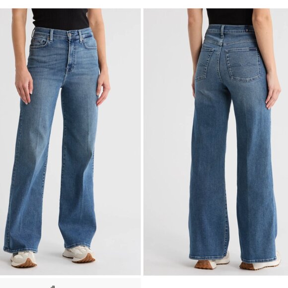 7 for All Mankind The Jo Wide Leg Jeans - Size 27 - Picture 1 of 7
